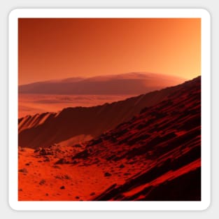 Mars Scene - AI-Generated Image Sticker